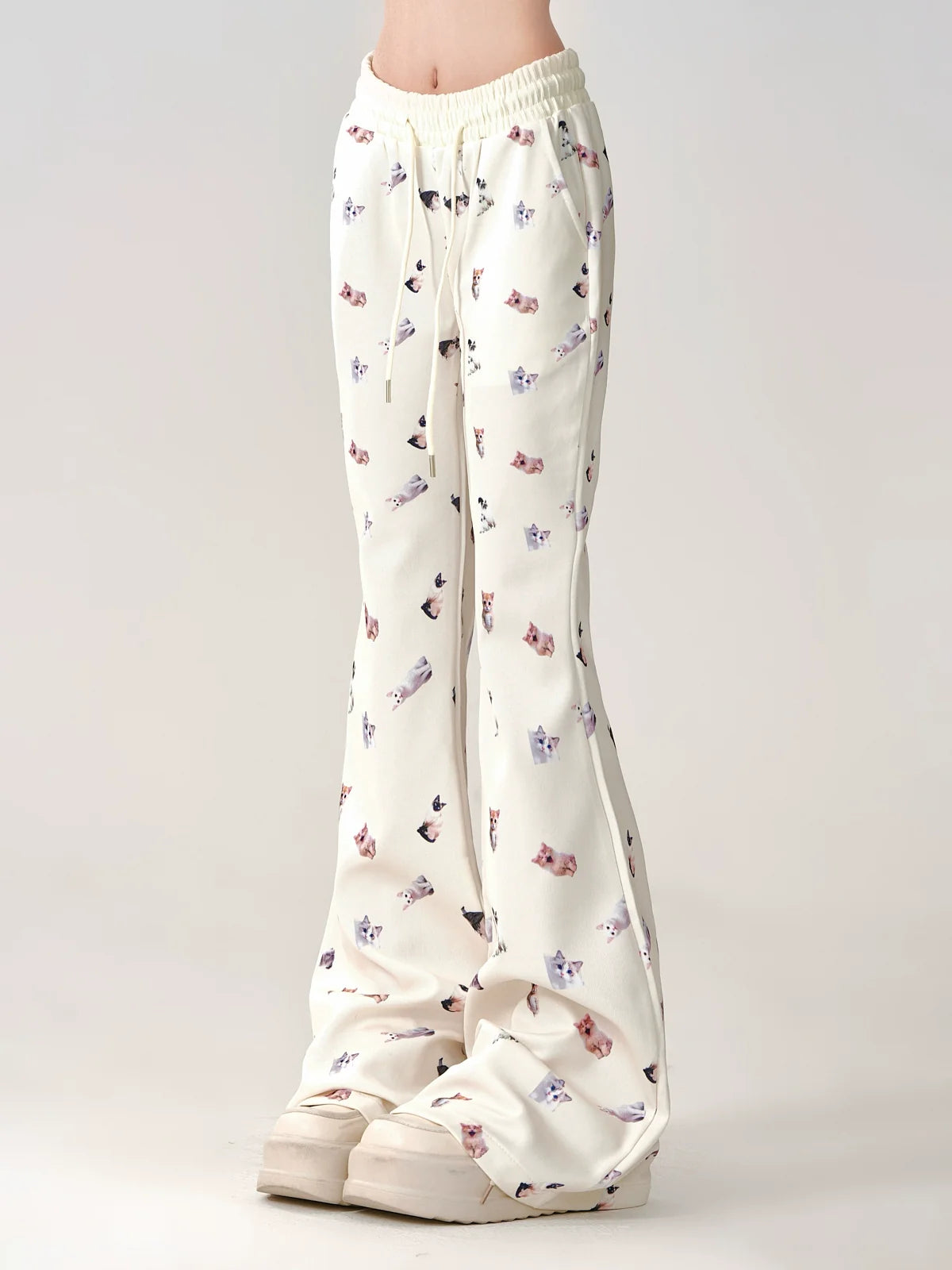 Pants Casual Cat Slim Print