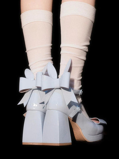 Heels Bunny Ears Ribbon High