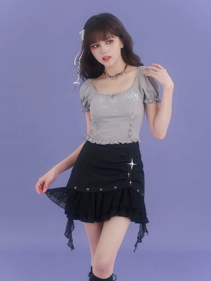 Logo Top Ribbon Short Little