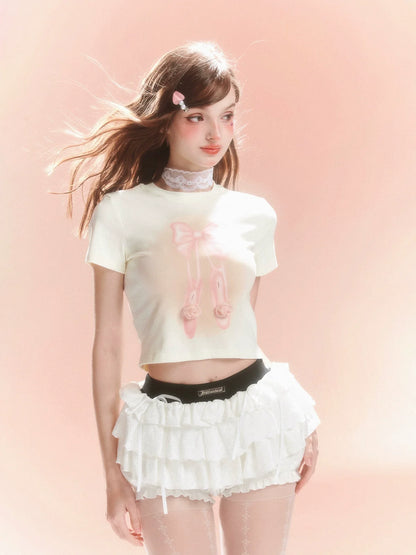 Design Süßes kurzes Top mit Schleife