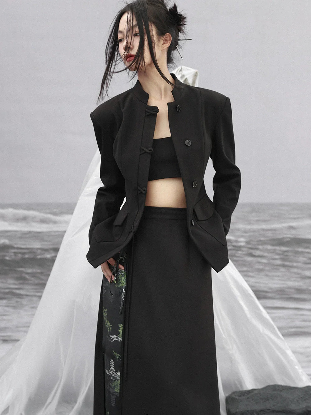 Top Style Mode Kragen Taille Up Stand