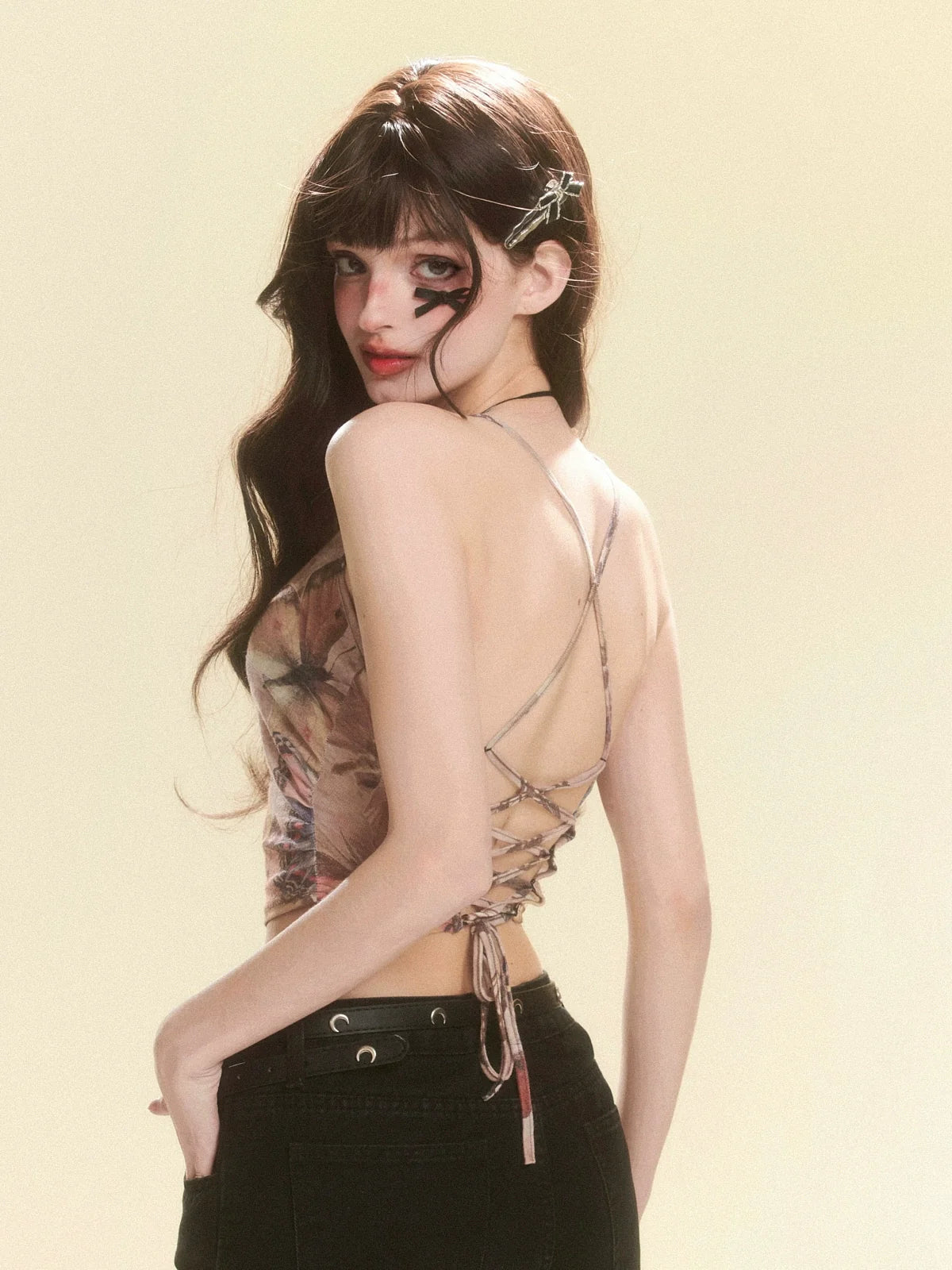 Braunes Top Camisole Sheer