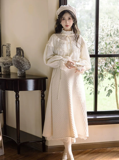 Skirt Flared Sweet + Retro Shirt Lace Girly