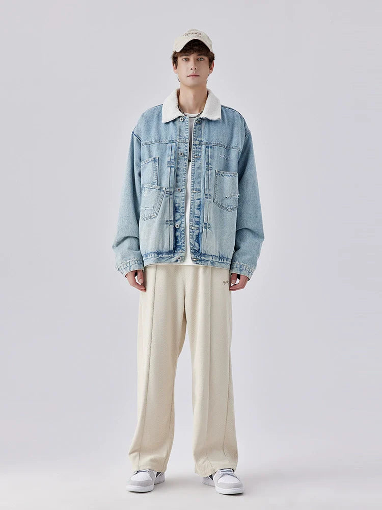 シェルパジャケット デニム ブルー ライト