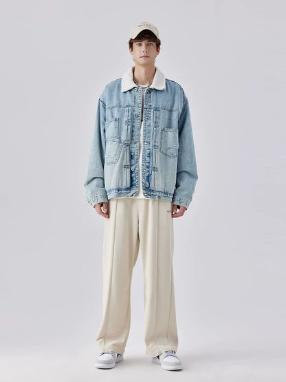 シェルパジャケット デニム ブルー ライト