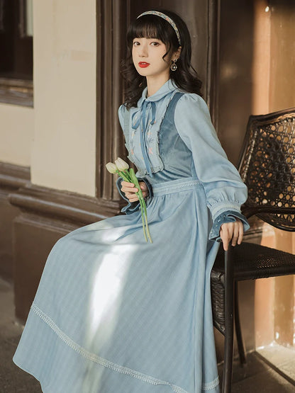 Retro Eisblaues Kleiderband