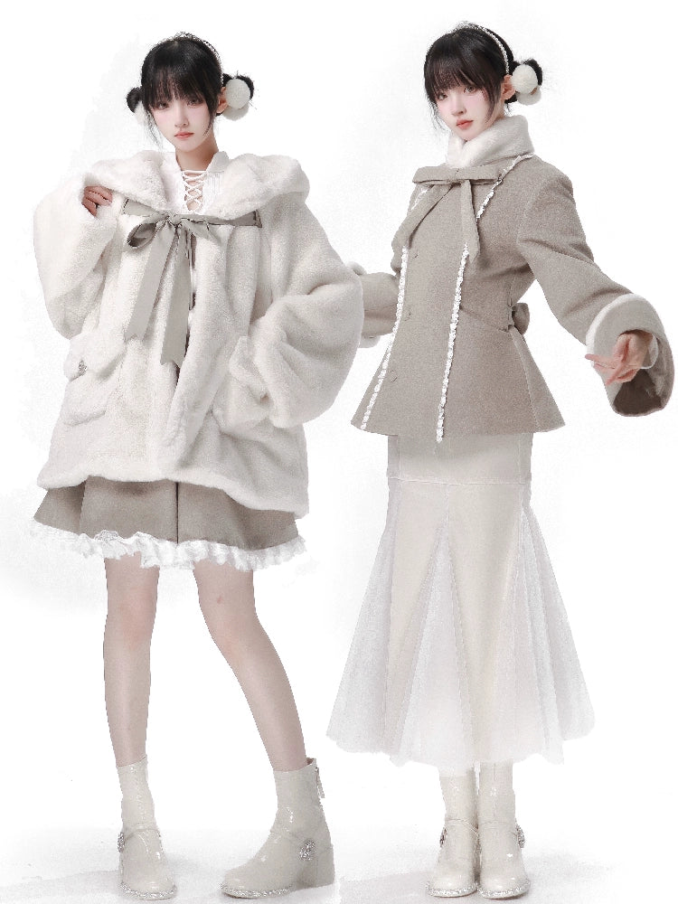 Munapoem Eco Far Coat Fish Tailedless Strap Race Jacket Wool Suit