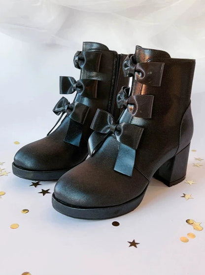 Ribon Sweet toe Boots Short Round