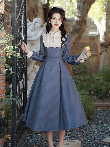 Kragen Retro Puppe Elegantes Kleid