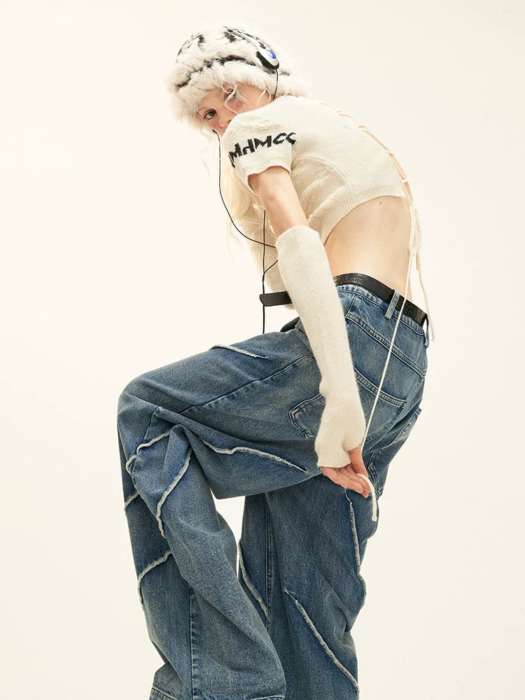 Och Caliper Retro Jeans Button Wash Lässige trendige Hose