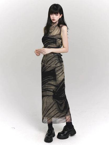 ゴーストガールサマードレスデザインハーフカラーモード