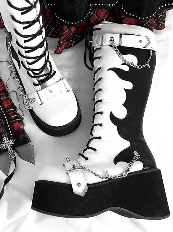 Platform Boots Toe Punk Style Round