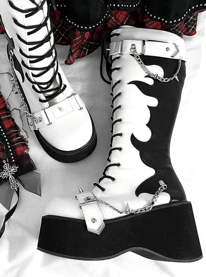 Platform Boots Toe Punk Style Round
