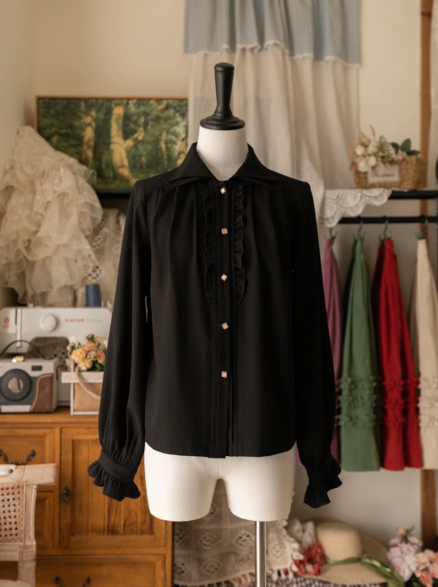 シャツ ダブル エレガント カラー レトロ