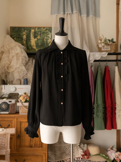 シャツ ダブル エレガント カラー レトロ