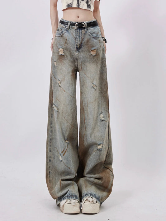 Denim American Damaged Casual Pants