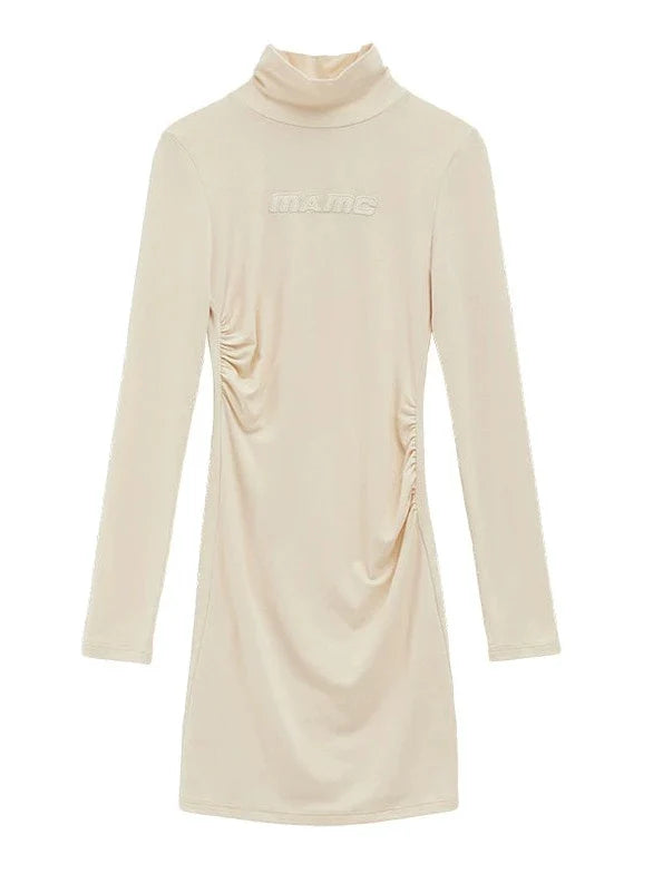 Logo High Tight Neck Dress