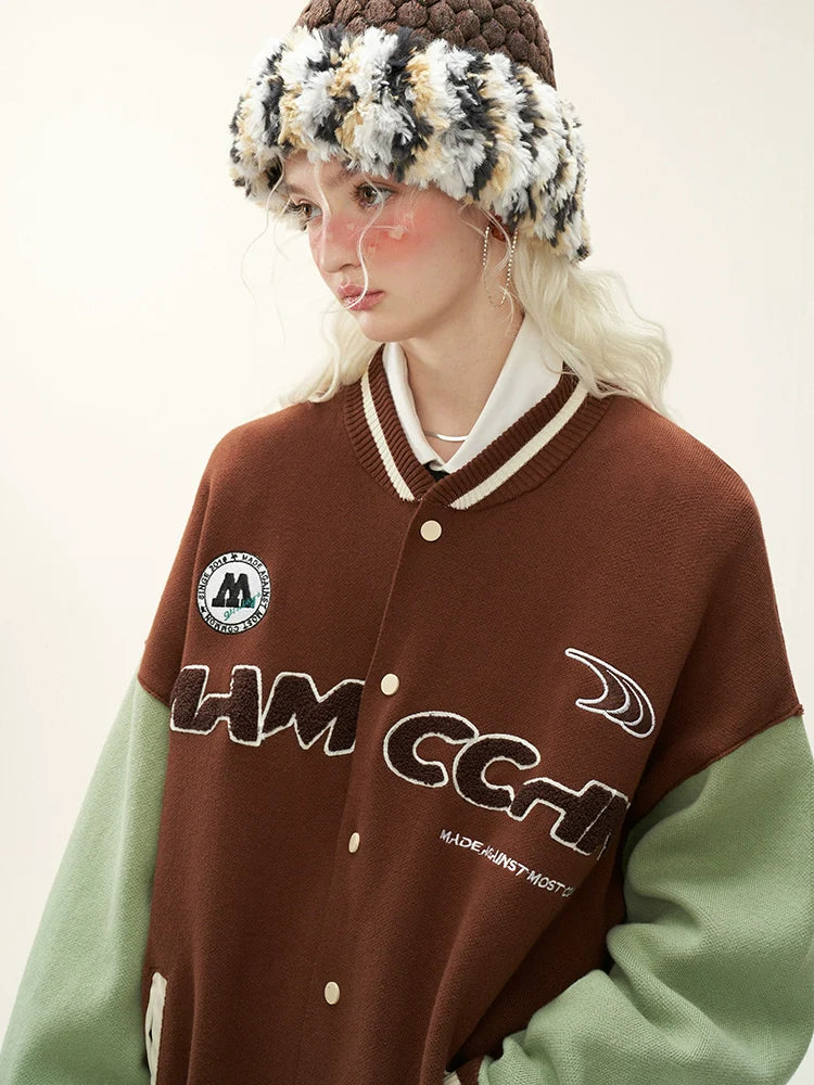 ジャケット アメリカンロゴ バイカラー レザー