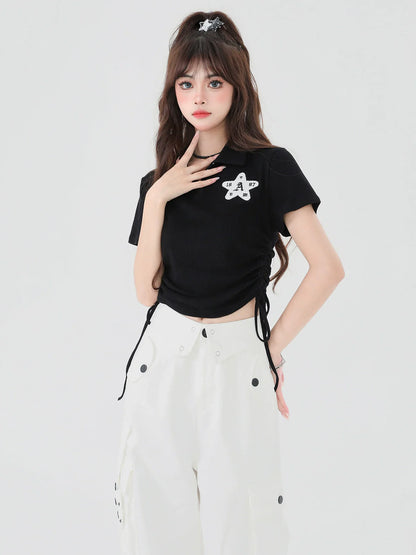 レースアップボタントップウエスト