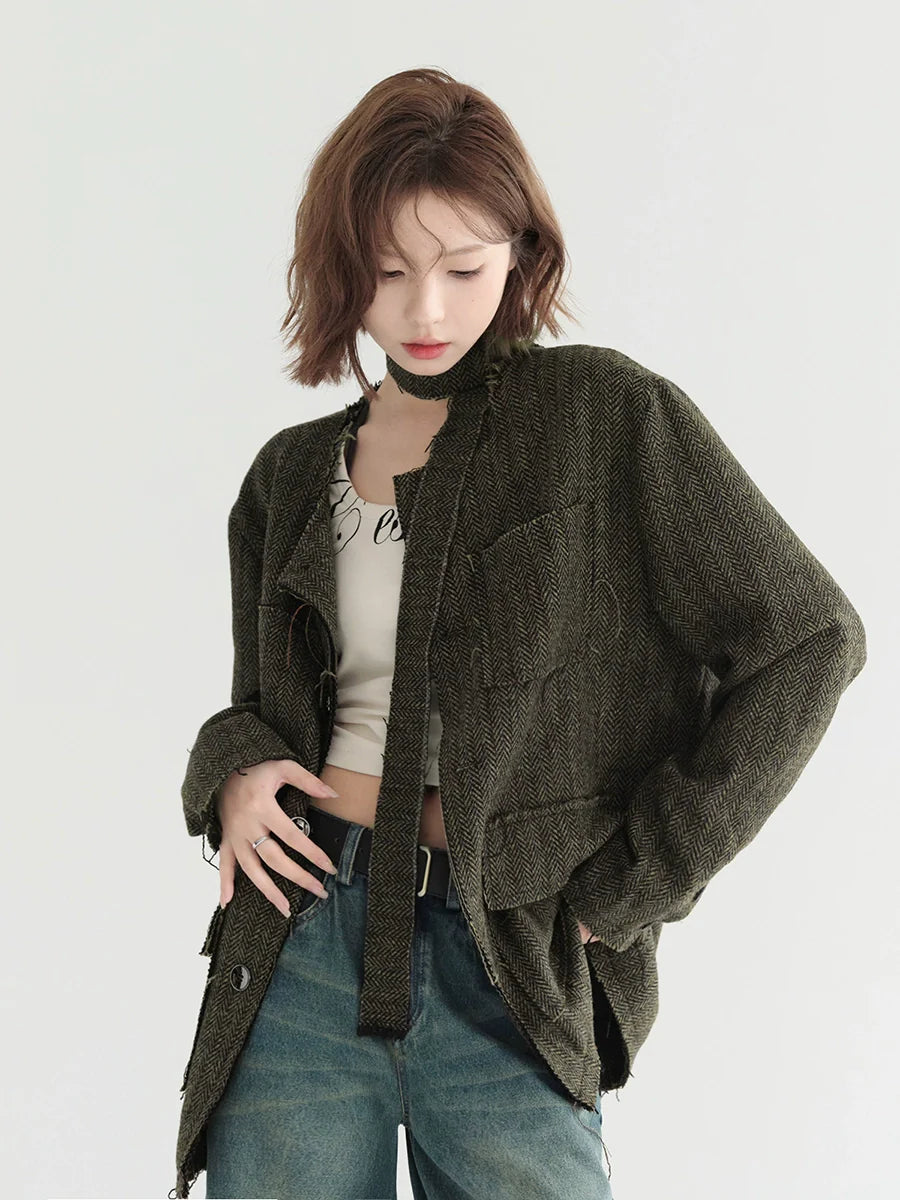 Cardigan Mode Edge Fur Loose