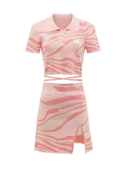 Cool Ripple Hot Water Girl Marble Knit Sweet Setup