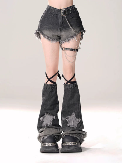 Girly Cool Denim Flared Blue Shorts