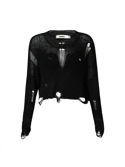 Kurzer Damaged Knit Sommer