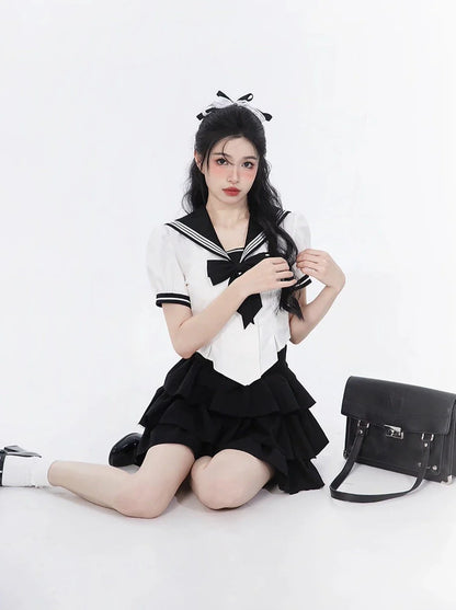 Ribbon Skirt College Top + Six Sailor Ruffles Sweet