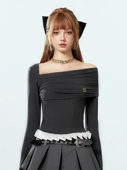 Asymmetrisches Off-Shoulder-Top