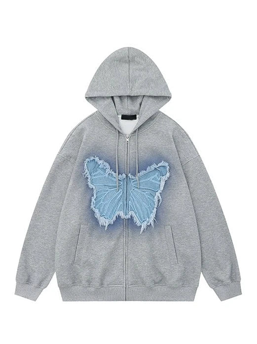 Art Illustration Mode Hoodie Butterfly Over