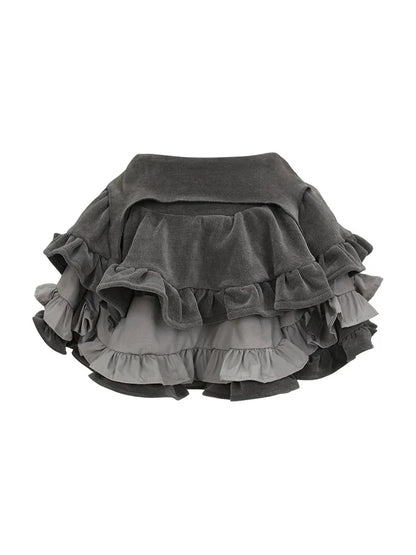 スカートトップ + クロスエンジェル ホワイトグレー