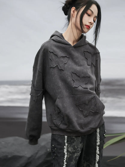 Schmetterling Kapuzenpullover mit lockerem Modus