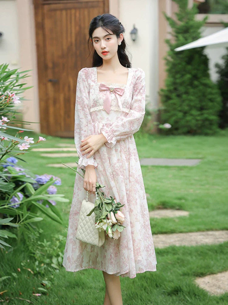 ピュアフラワードレス ガーリー レトロ スイート