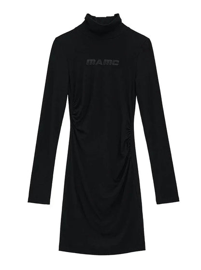 Logo High Tight Neck Dress