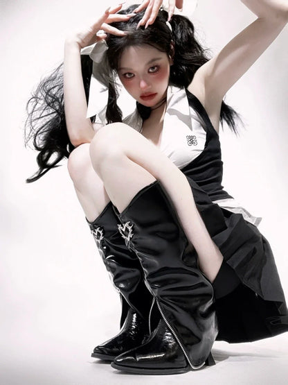 Retro Toe Stiletto Pointed Boots