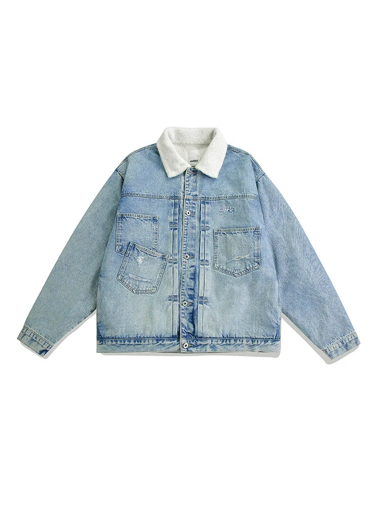 シェルパジャケット デニム ブルー ライト