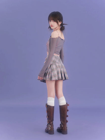 Schmales, kurzes Top mit transparentem Cami-Design