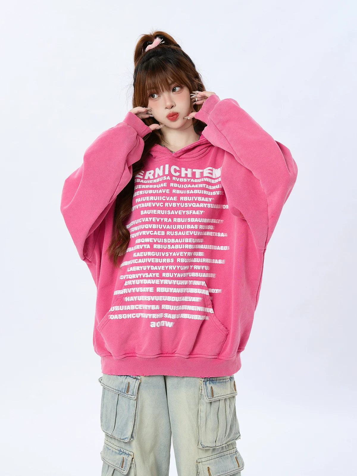 Letter American Retro Hoodie Print