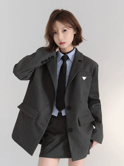 ゆったりカジュアルジャケットワンポイント