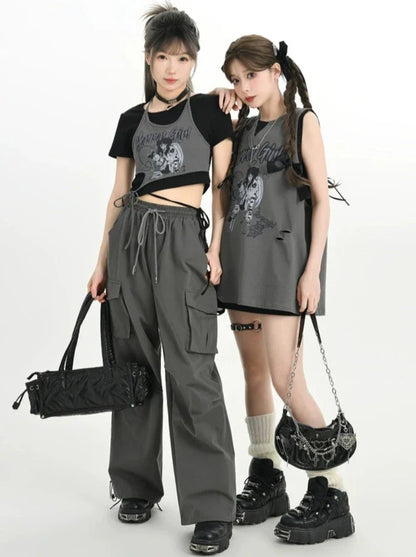 Tops Kurze Mädchen + Tops Zwillinge + Camisole Lange