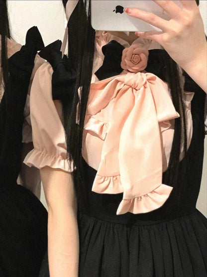 Dream Crystal Sweet Spitzen-Shirt mit Puffärmeln