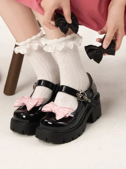 Merejane Cat Strap Platform Shoes + Ribbon