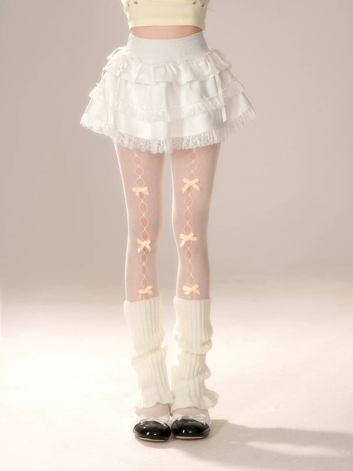 ホワイトケーキスカート ティアードフリル