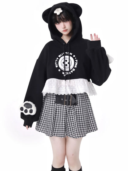 Plash Schwarzer Anzug mit langem Rock und Schweißband