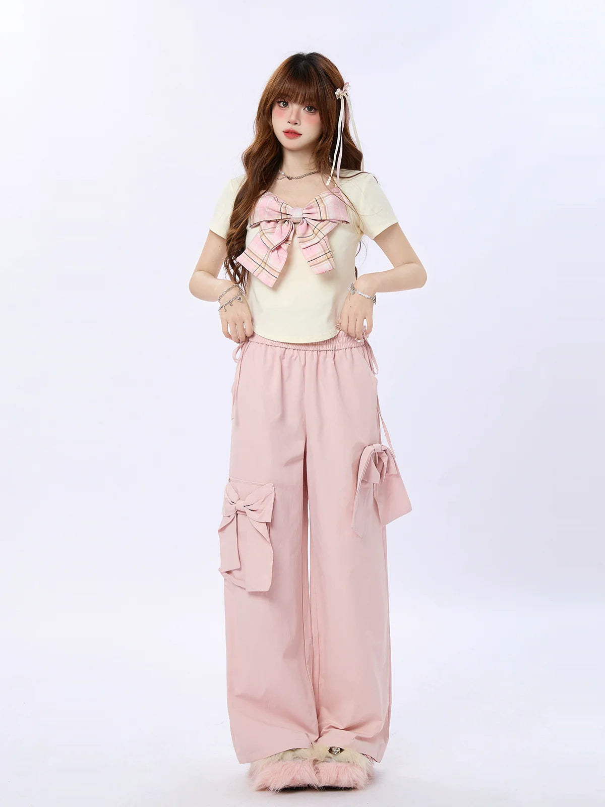 チェックショートビッグトップボウ