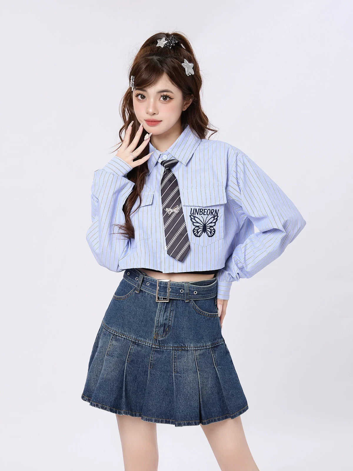 Butterfly Retro American Pocket Kurzes Hemd