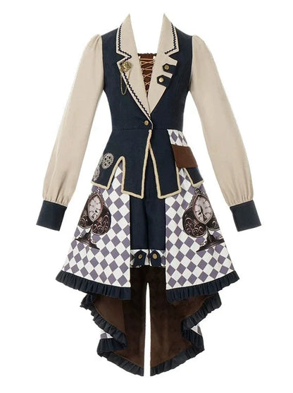 Setup Steampunk Lolita Print Fishtail Embroidery