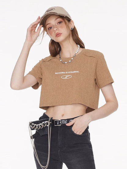 モードカーキTシャツ バティック ラウンドネック ショート