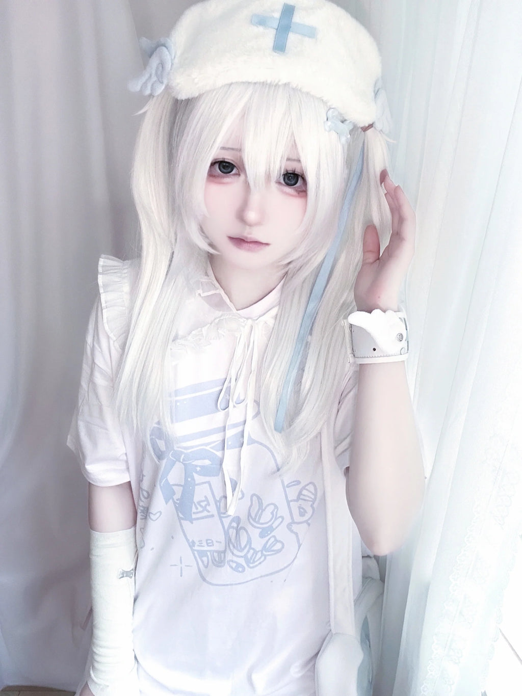 Angel White Neighborhood Sweet Tops Blue Pure Light