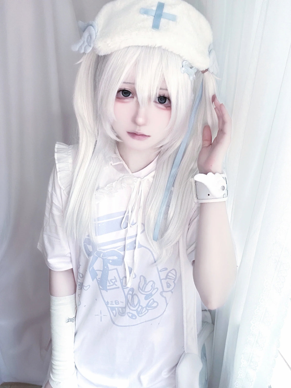 Angel White Neighborhood Sweet Tops Blue Pure Light